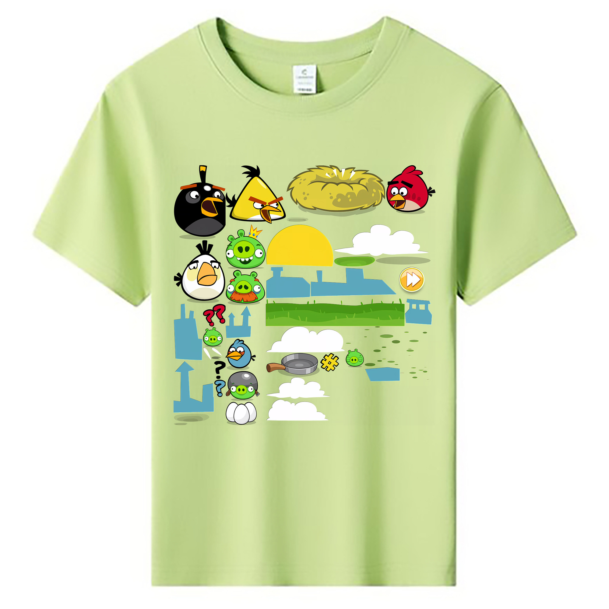 （画像用） Angry Birds アングリーバード 綿100％キッズTシャツ（フロントプリント）